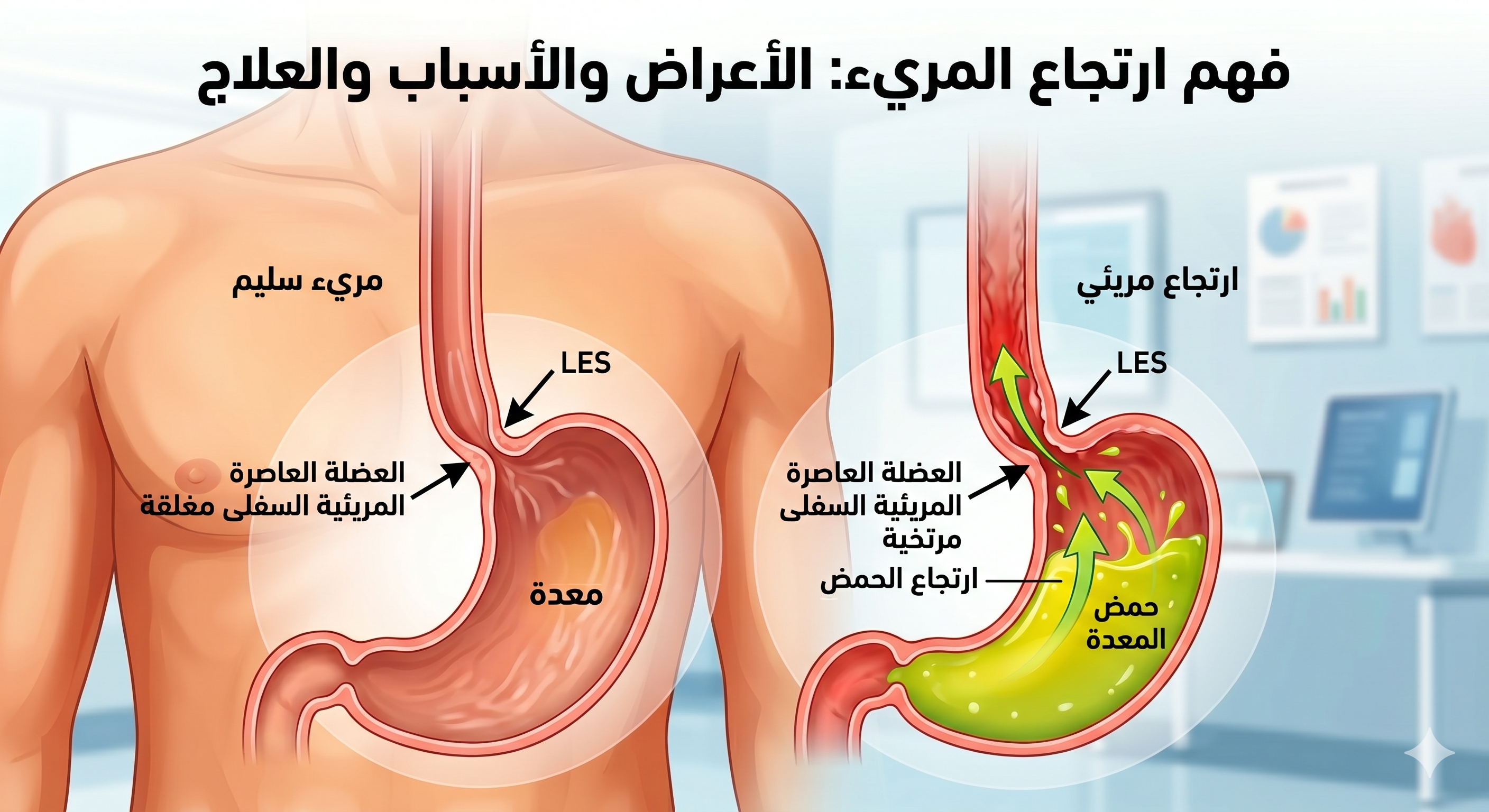 ارتجاع المريء وحرقة المعدة: الأسباب، الأعراض، وطرق العلاج